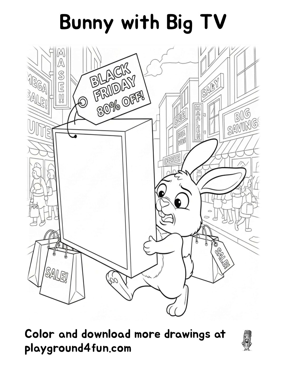 Bunny with Big TV