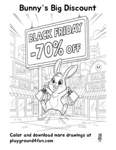 Coloring pages: Bunnys Big Discount pdf