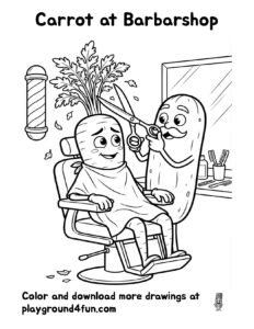 Coloring pages: Carrot at Barbarshop preview
