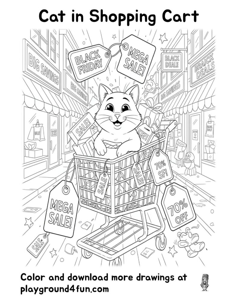 Cat in Shopping Cart