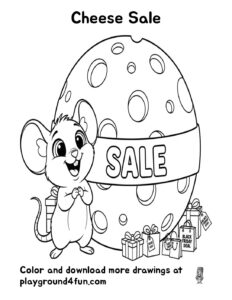 Coloring pages: Cheese Sale pdf