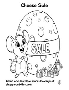 Coloring pages: Cheese Sale preview