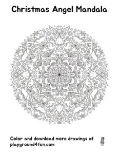 Coloring pages: Christmas Angel Mandala pdf