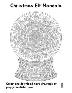 Coloring pages: Christmas Elf Mandala pdf