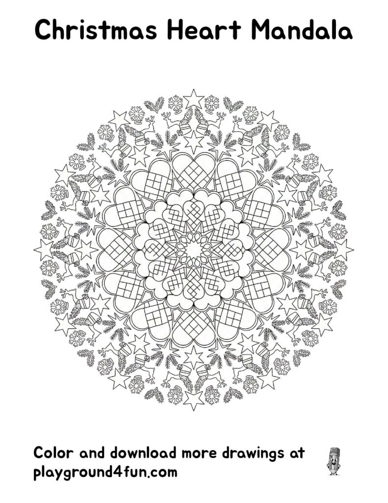 Christmas Heart Mandala