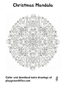Coloring pages: Christmas Mandala pdf