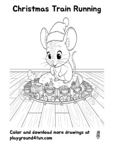 Coloring pages: Christmas Train Running preview
