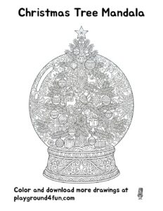 Coloring pages: Christmas Tree Mandala pdf