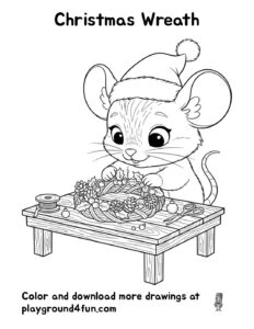 Coloring pages: Christmas Wreath pdf