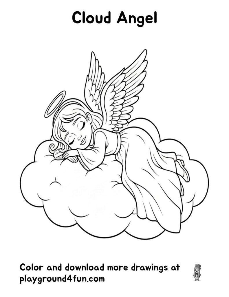 Cloud Angel Coloring Pages
