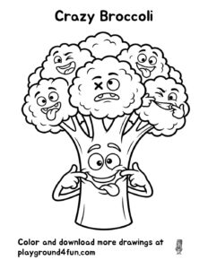 Coloring pages: Crazy Broccoli pdf