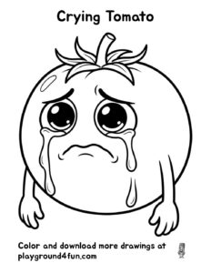 Coloring pages: Crying Tomato pdf
