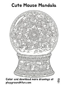 Coloring pages: Cute Mouse Mandala pdf