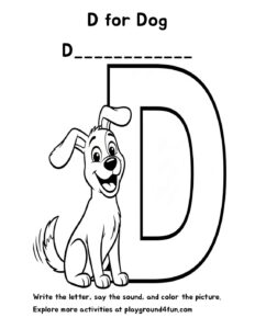Coloring pages: D for Dog pdf