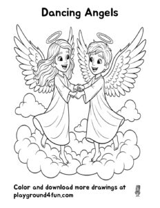 Coloring pages: Dancing Angels pdf