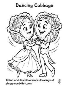 Coloring pages: Dancing Cabbage pdf