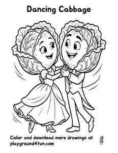 Coloring pages: Dancing Cabbage preview