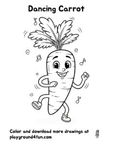 Coloring pages: Dancing Carrot preview