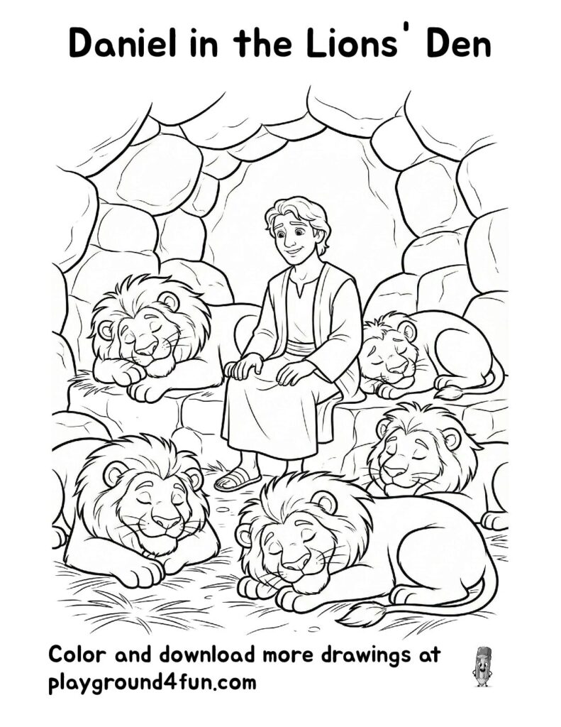 Daniel in the Lions’ Den Coloring Pages