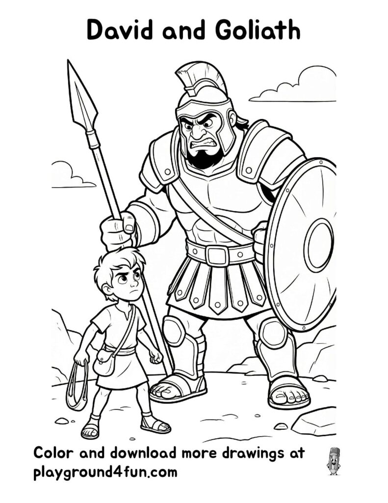 David and Goliath Coloring Pages