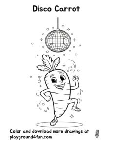 Coloring pages: Disco Carrot pdf