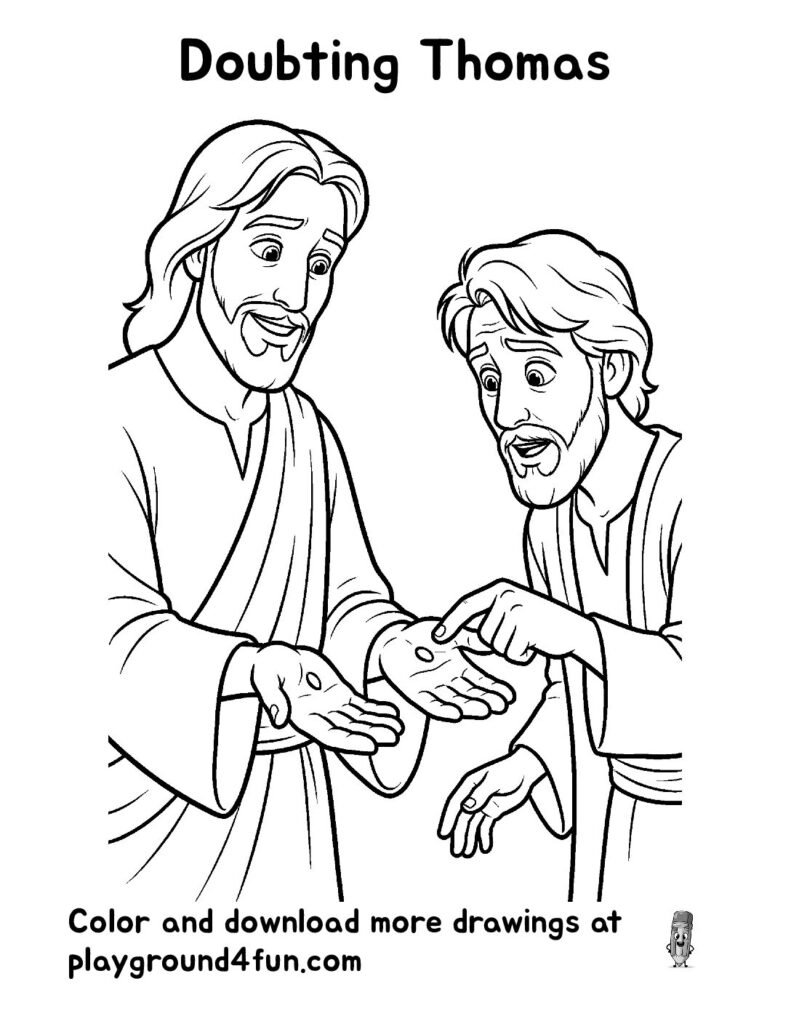 Doubting Thomas Coloring Pages