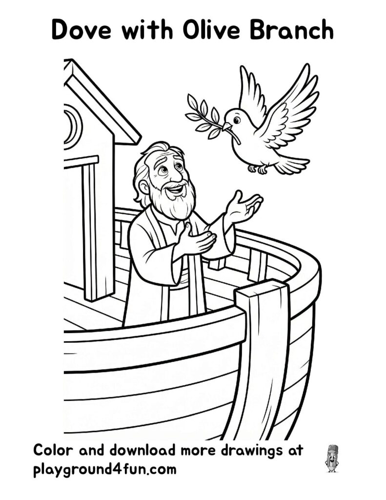 Dove with Olive Branch Coloring Pages