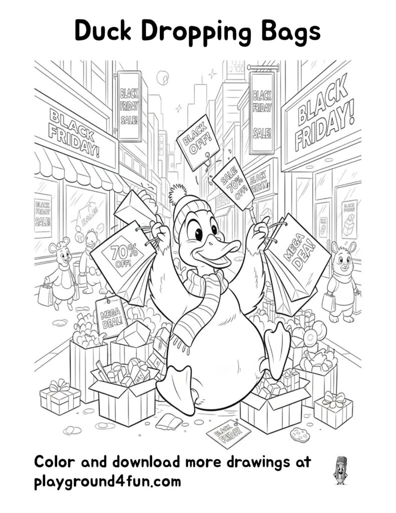 Duck Dropping Bags Coloring Pages