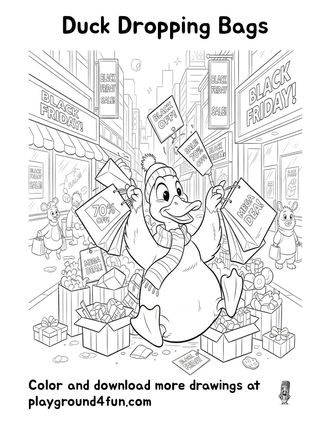 Coloring pages: Duck Dropping Bags pdf