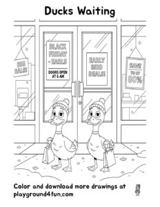 Coloring pages: Ducks Waiting pdf