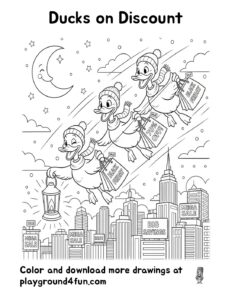 Coloring pages: Ducks on Discount pdf