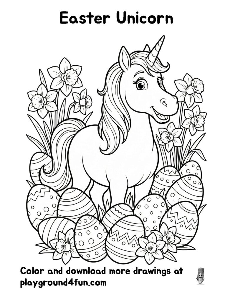 Unicorn Coloring Pages like Easter Unicorn