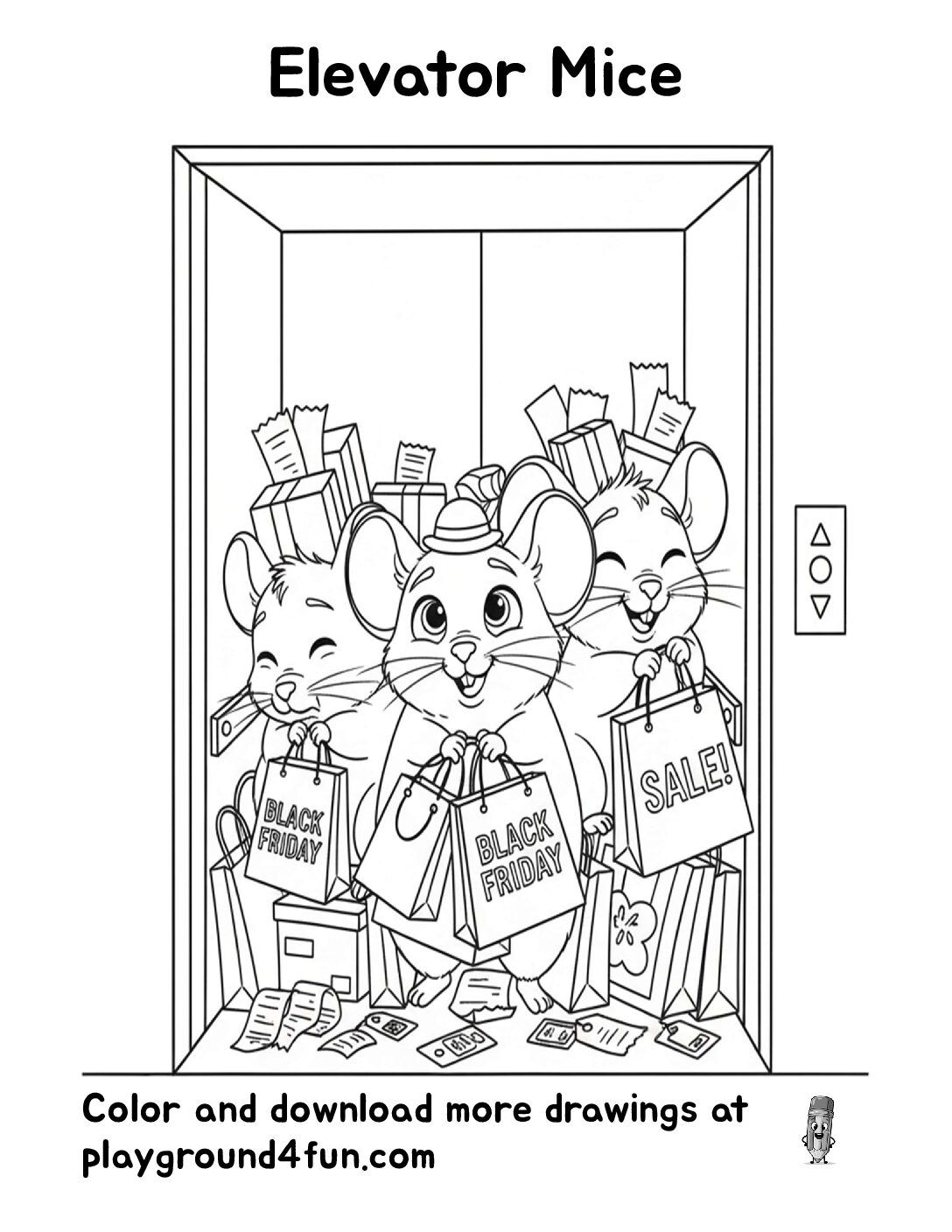 Coloring pages: Elevator Mice pdf