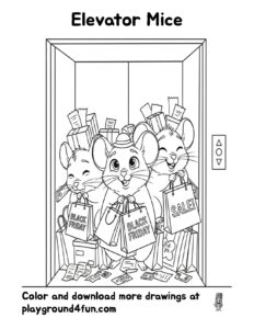 Coloring pages: Elevator Mice preview