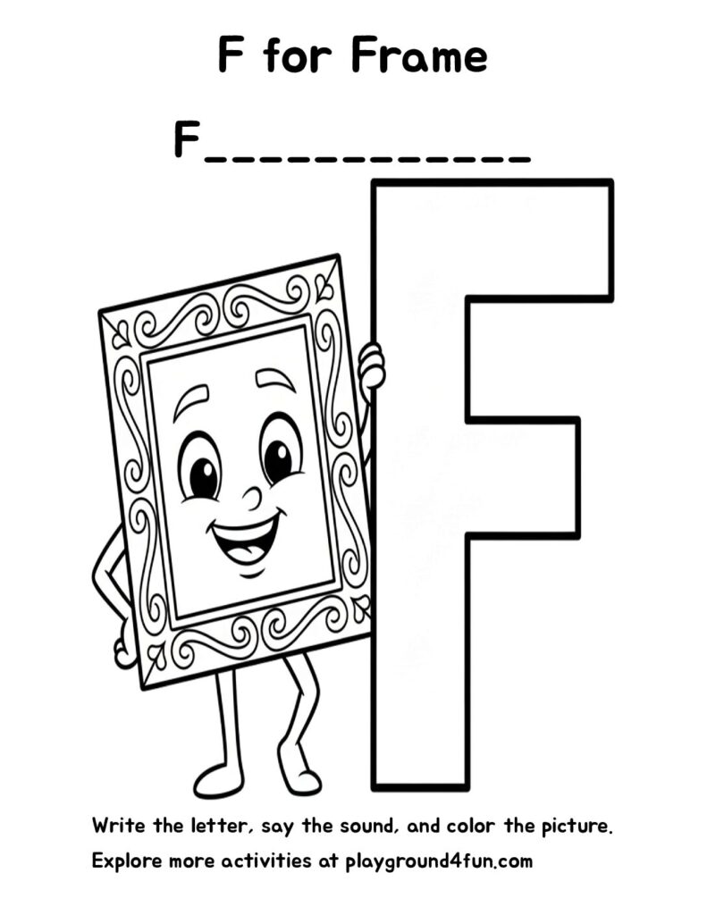 F for Frame Coloring Pages