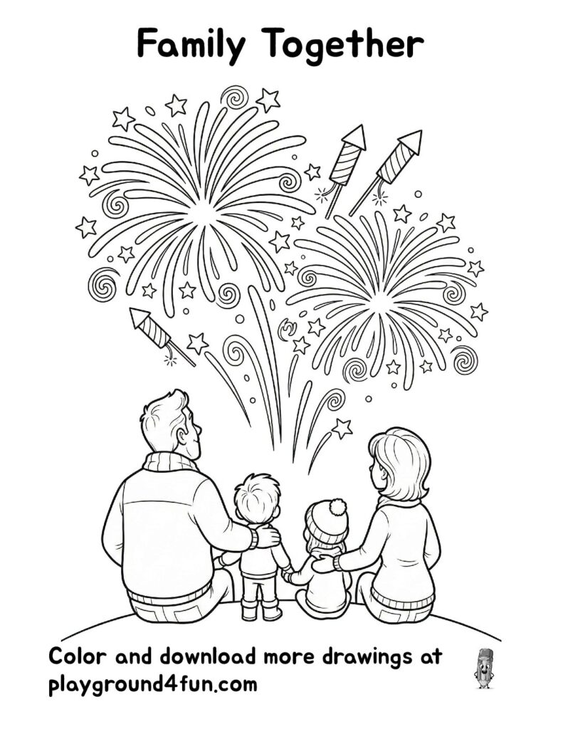 Family Together Coloring Pages