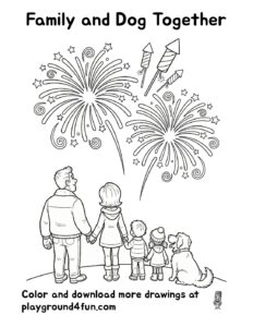 Family and Dog Together