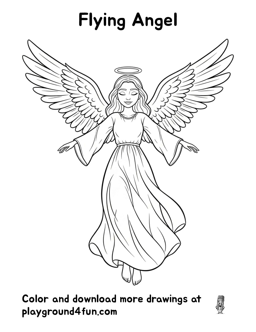 Coloring pages: Flying Angel pdf