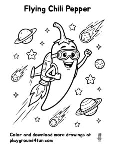 Coloring pages: Flying Chili Pepper preview
