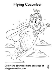 Coloring pages: Flying Cucumber pdf