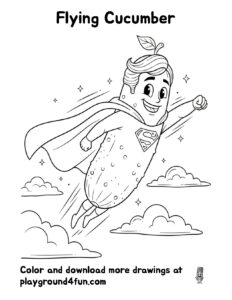 Coloring pages: Flying Cucumber preview