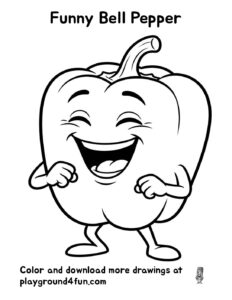 Coloring pages: Funny Bell Pepper pdf