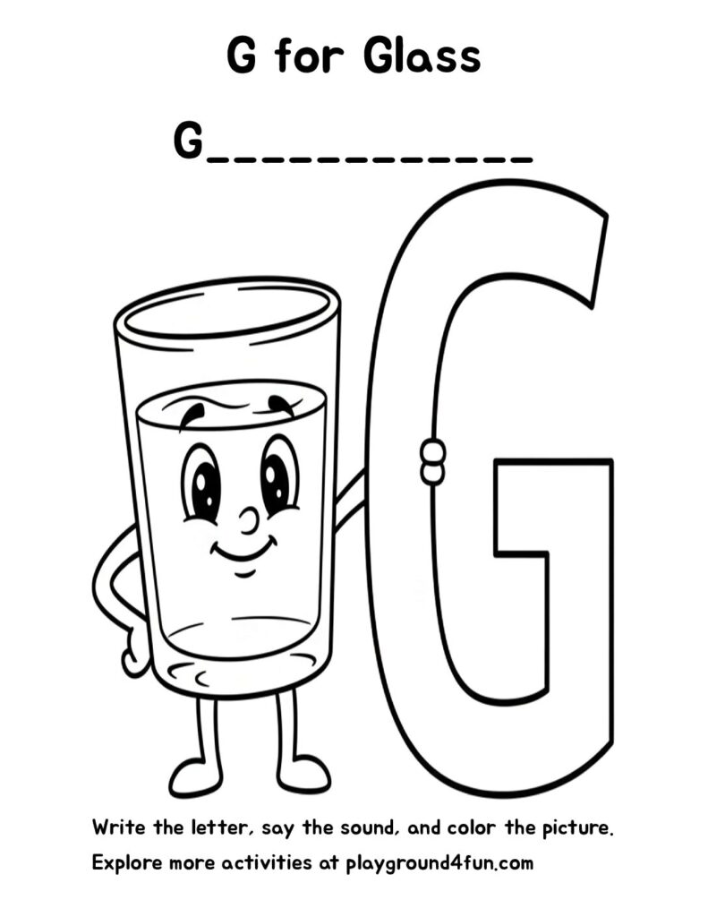 G for Glass Coloring Pages