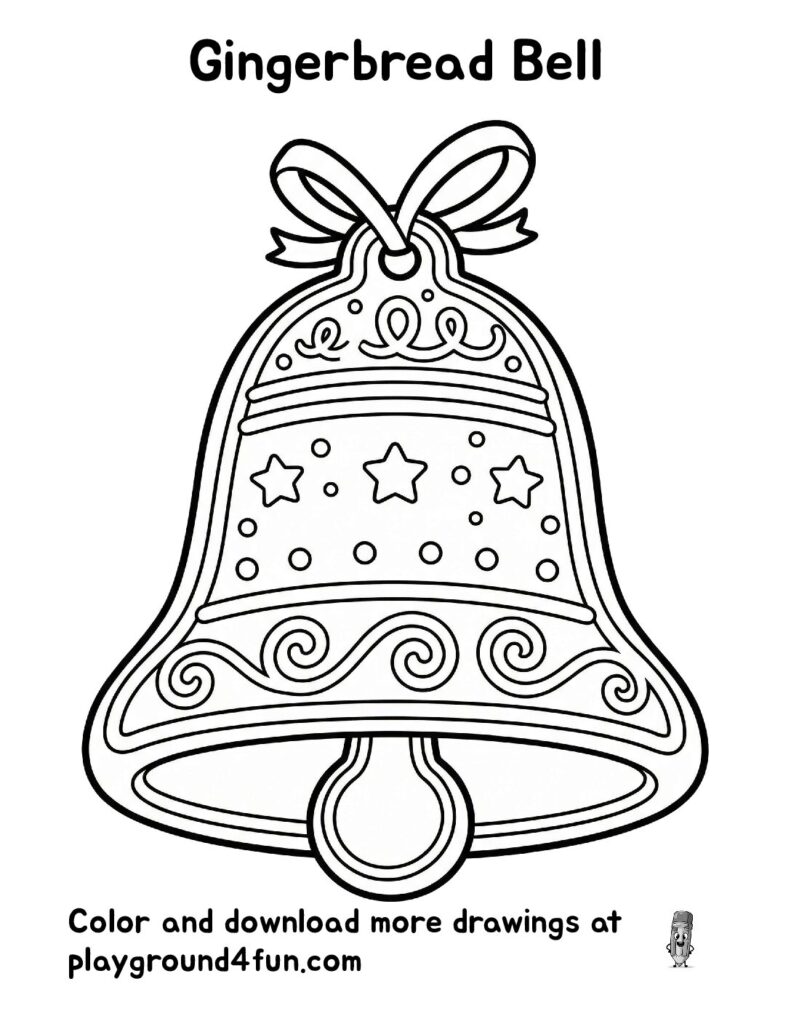 Gingerbread Bell Coloring Pages