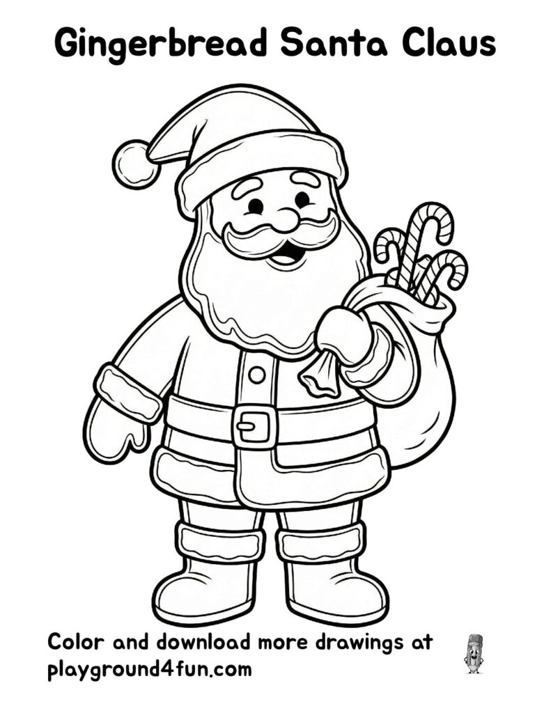 Gingerbread Mrs. Claus Coloring Pages