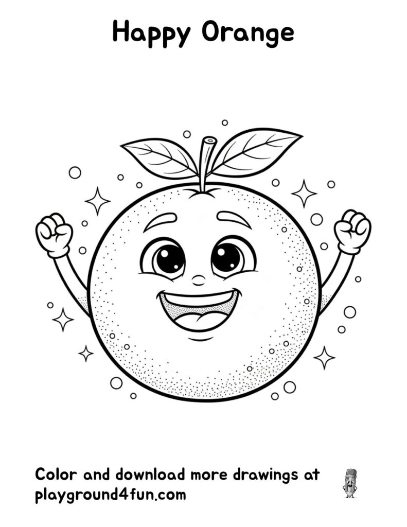 Happy Orange Coloring Pages
