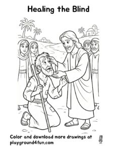 Coloring pages: Healing the Blind pdf