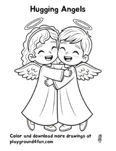 Coloring pages: Hugging Angels pdf