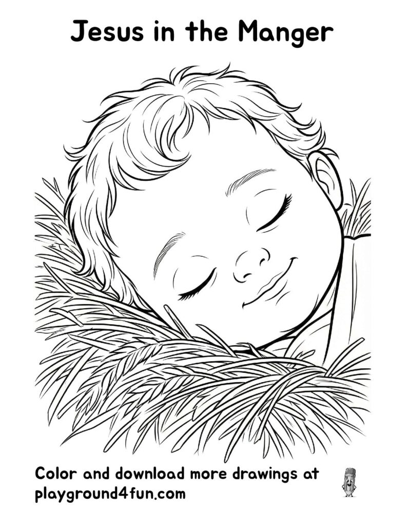 Jesus in the Manger Coloring Pages