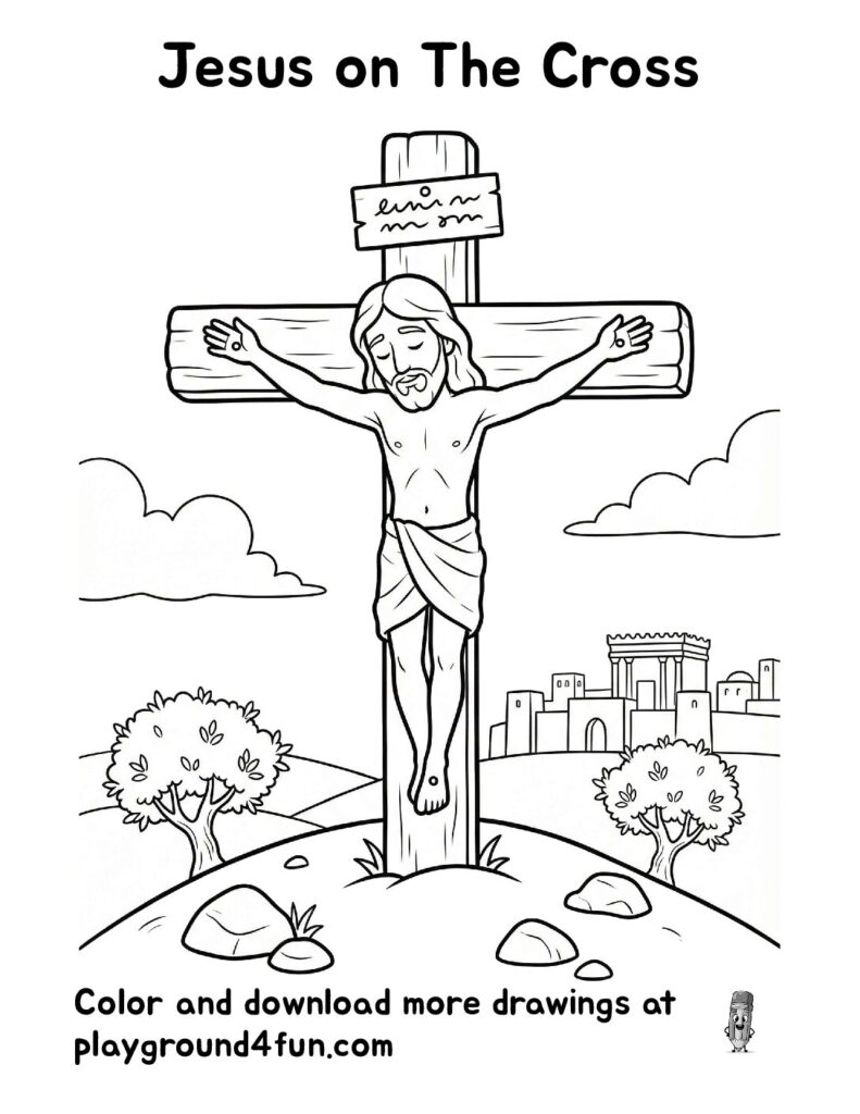 Jesus on The Cross Coloring Pages